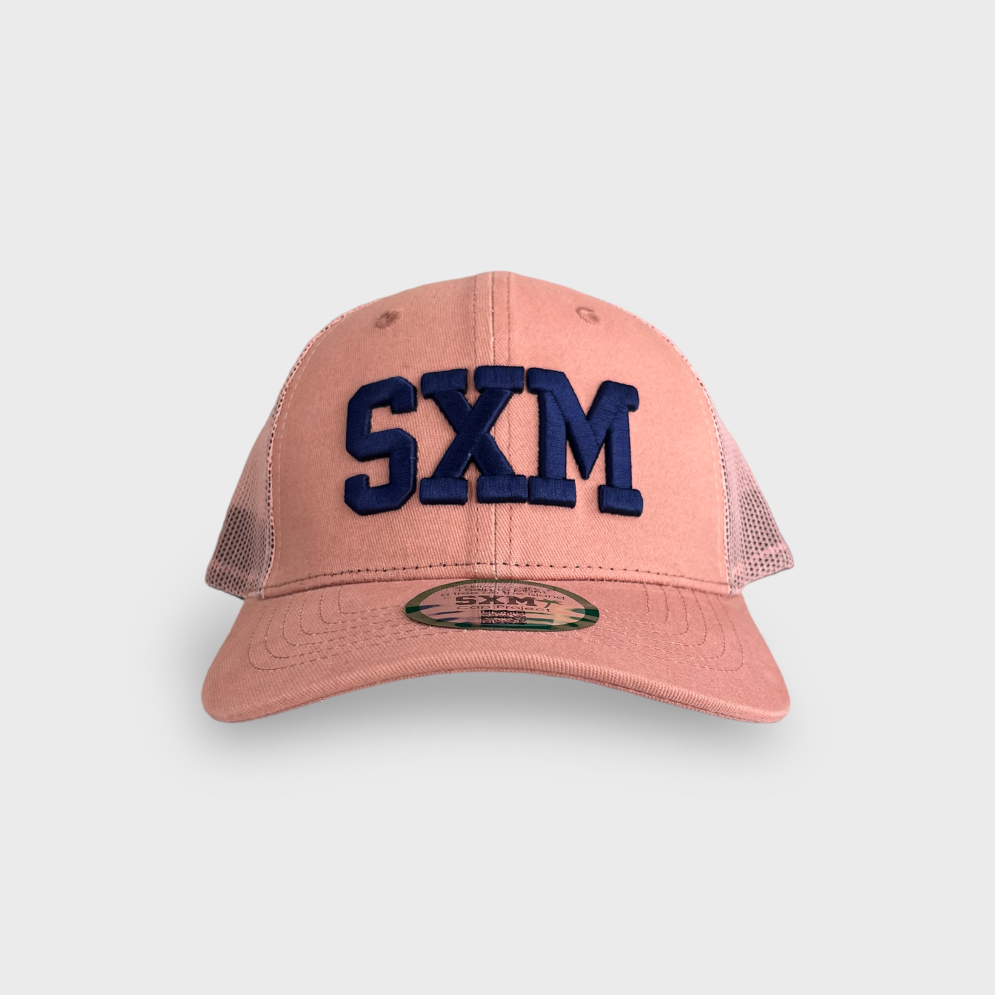 Casquette trucker pink & navy face